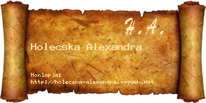 Holecska Alexandra névjegykártya